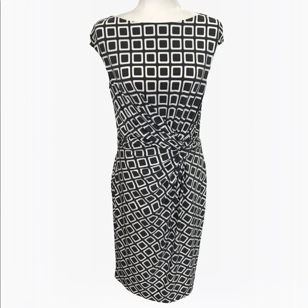 Ralph Lauren Sheath Geo Print Women’s Midi Dress - 10/12 - Picture 4 of 17